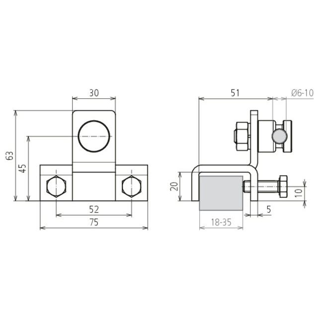 DEHN - Anschlussklemme für Blitzschutz Anschlussklemme senkr. 372179 für Ex-Zone 2/22 für