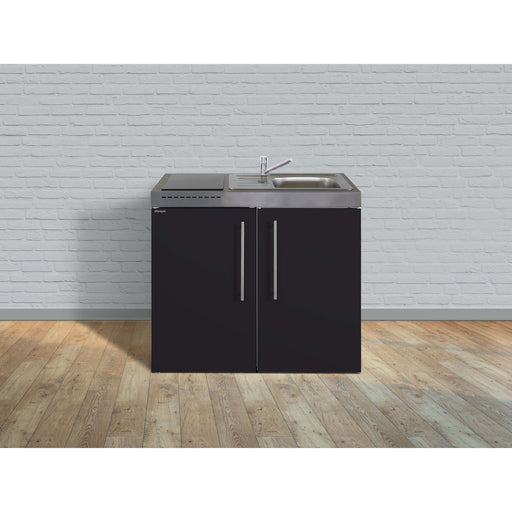 Stengel - Mini-Küche Miniküche Premiumline MPSM100KSGKFliBre Schwarz matt