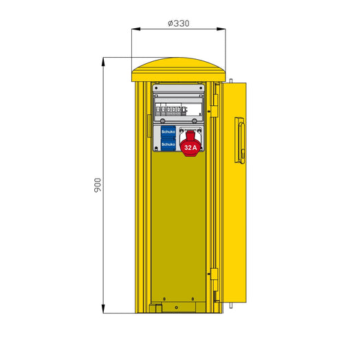 Walther Werke - Baustromverteiler Pollersäule 83313550 3 LS einem