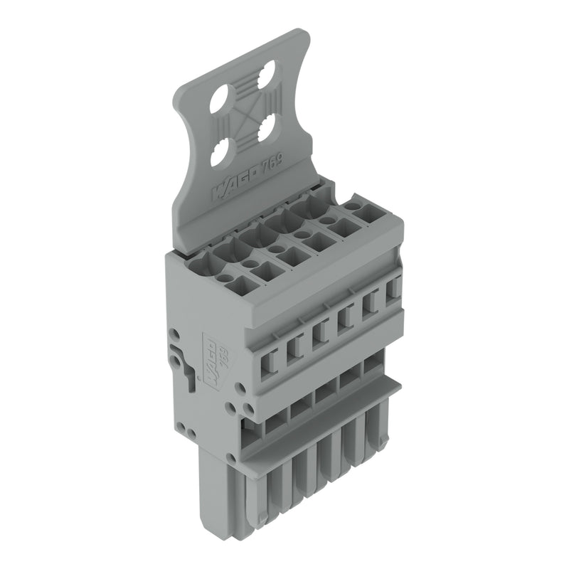 WAGO - Ein- und mehrpolige Klemmenleiste 1-Leiter-Federleiste 769-106/144-000 CAGECLAMP,4mm²,gr − 10 Stück