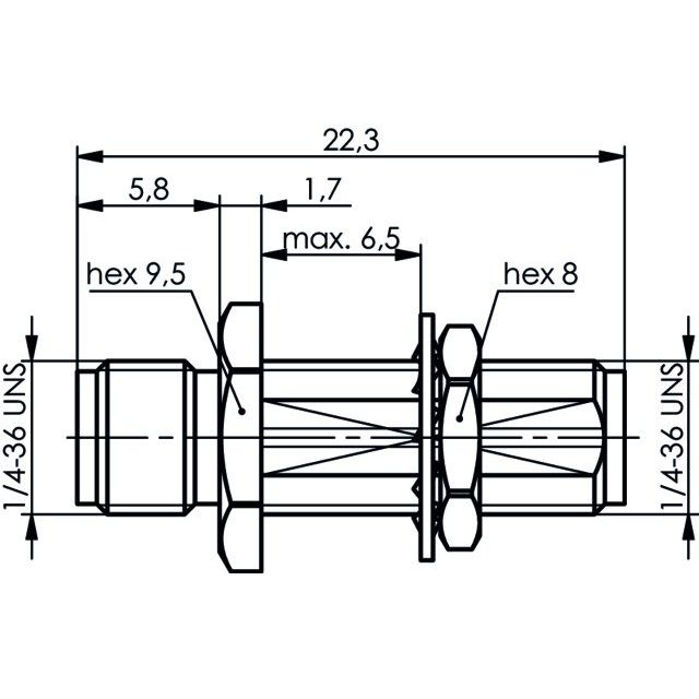 Telegärtner - Koax-Kupplung SMA-Einbaukupplung (F-F) 100024794 AU, 50Ohm, 405 − 5 Stück