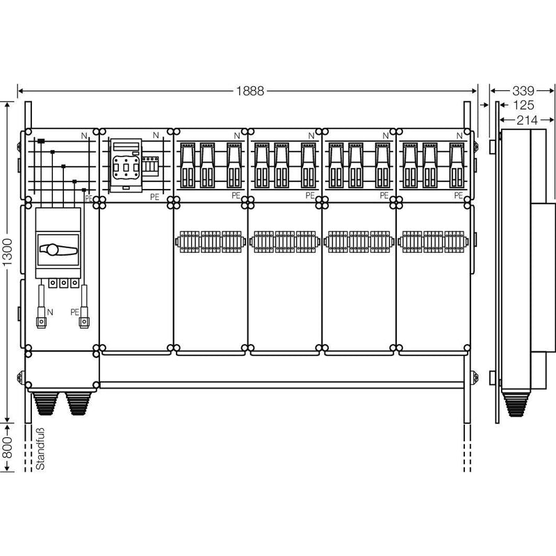 Hensel - Verteilerschrank für Energieversorgung Ladeverteiler Mi EV 43kW 12001 b. z. 12 Ladepunkte