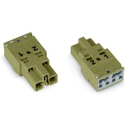 WAGO - Steckverbinder für steckbare Gebäudeinstallation Stecker 2-polig 770-272 Kod. B,hellgrün − 100 Stück