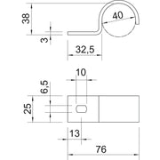 OBO Bettermann - Befestigungsschelle für Kabel/Rohre Befestigungsschelle 822 40 A4 40mm einlappig − 100 Stück