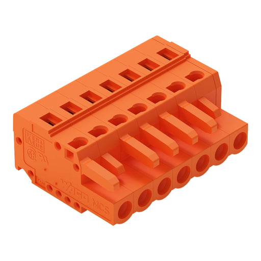 WAGO - Kabelsteckverbinder für Leiterplattensteckverbinder Federleiste 231-307/026-000 7-pol., orange − 50 Stück