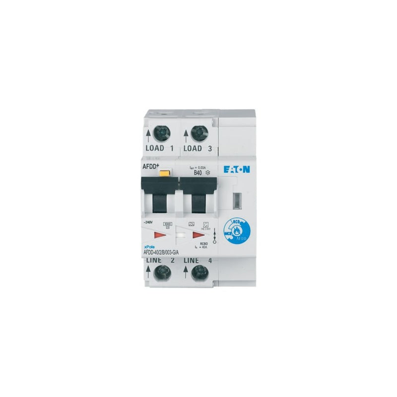 Eaton - Kombination FI-Schalter/Leitungsschutzschalter mit Zusatzeinrichtung Brandschutzschalter AFDD-40/2/B/003-G/A 2p,B,40A,30mA,TypG/A