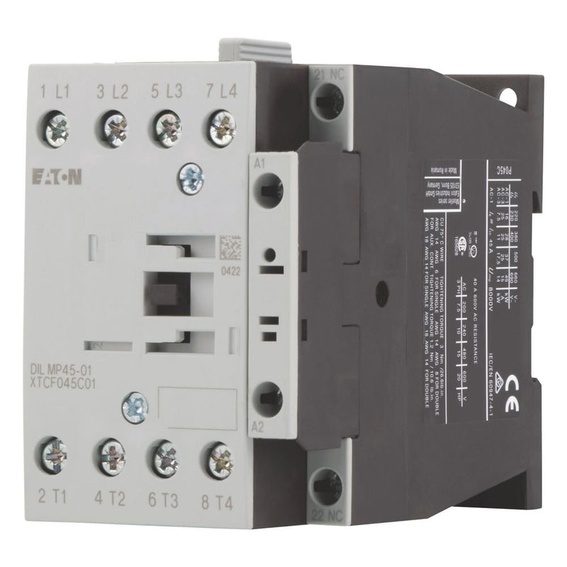 Eaton - Leistungsschütz zum Schalten von Wechselstrom Leistungsschütz DILMP45-01 #118914 45A,230V50/240V60HZ