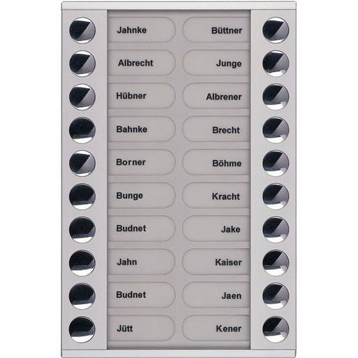 TCS Tür Control - Montageelement für Türstation Audioaußenstation 2-reihig PET20-EN/04 Erw.20 Tasten silber