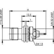 Telegärtner - Koax-Steckverbinder TNC-Einbaubuchse 50Ohm 100023759 isolierter Einbau