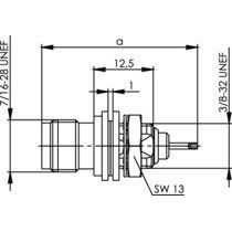 Telegärtner - Koax-Steckverbinder TNC-Einbaubuchse 50Ohm 100023759 isolierter Einbau