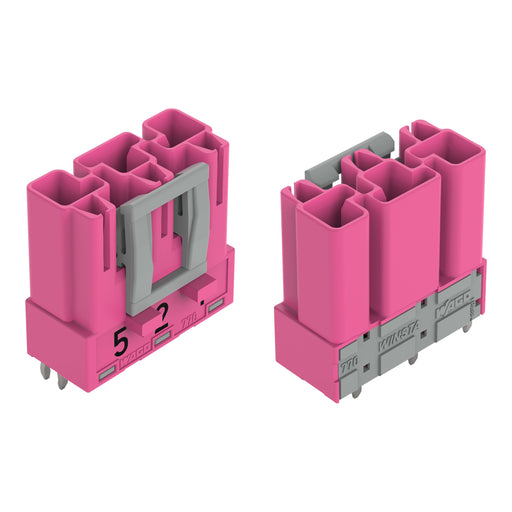 WAGO - Leiterplattensteckverbinder Stecker für Leiterplatten 770-893/081-000 3-polig,pink − 100 Stück