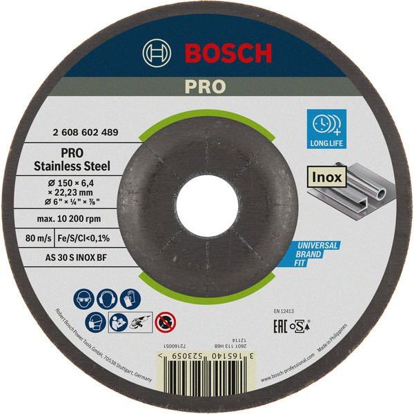 Bosch - Trenn-/Schleifscheibe PRO Stainless Steel 2608602489 Schruppscheibe 150 x