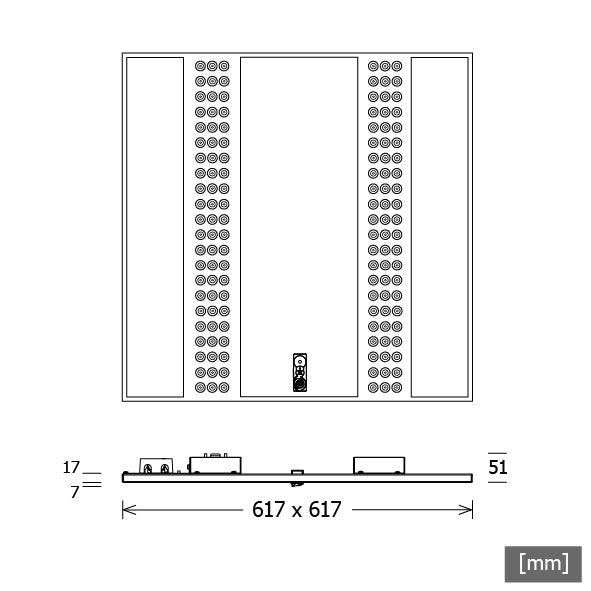 LTS Licht&Leuchten - Decken-/Wandleuchte LED-Einlegeleuchte M625 OPTR1060625830ORGRws 830, DALI