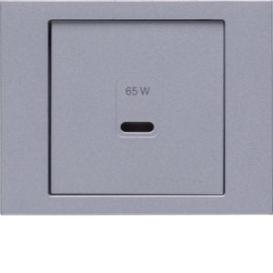 Berker - Einsatz/Abdeckung für Kommunikationstechnik Zentralplatte 48607003 USB K.x, alu m