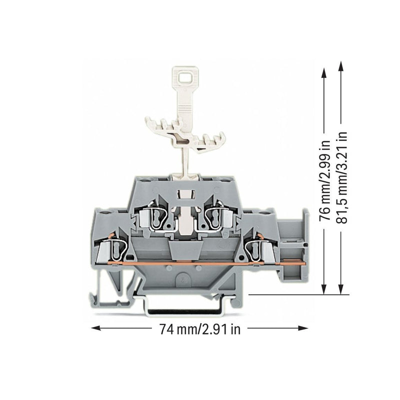 WAGO - Durchgangs-Reihenklemme Doppelstockklemme 280-522 2,5qmm L/L-TR.2XBrü − 50 Stück