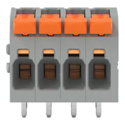WAGO - Leiterplattenklemme Hebel 2604-1104 4mm²,grau − 100 Stück
