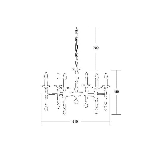 Brumberg Leuchten - Pendelleuchte Krone Girata 00859056 6Lp. E14/40W, chrom