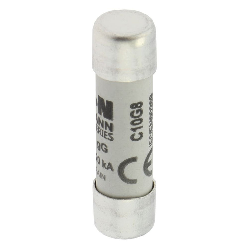 Eaton - Zylindrische Sicherung Sicherungseinsatz Nieders. C10G8 8A AC 500V 120kA − 10 Stück