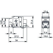 Telegärtner - Modularer Steckverbinder AMJ Modul Cat8.1 RJ45 100023211 T568A/B − 12 Stück