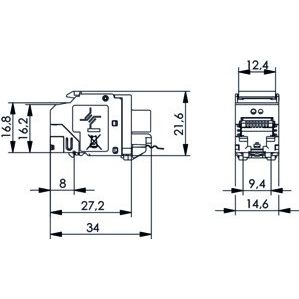 Telegärtner - Modularer Steckverbinder AMJ Modul Cat8.1 RJ45 100023211 T568A/B − 12 Stück