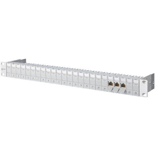 Metz Connect - Patchpanel Kupfer 24-Port Panel E-DAT Modul TN E-DATmod MP24 1HE lgr bestückt − 1 Stück