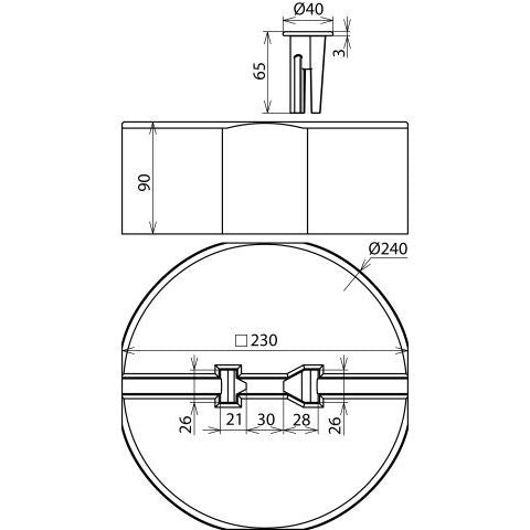 DEHN - Sockel für Fangeinrichtung Blitzschutz Betonsockel Set BES 8.5KG M16 D240 C45/55 8,5kg D240mm