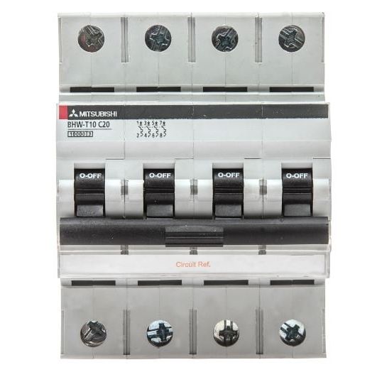 Mitsubishi Electric - Leitungsschutzschalter Sicherungsautomat BHW-T10 4P Type C 2A 4-polig