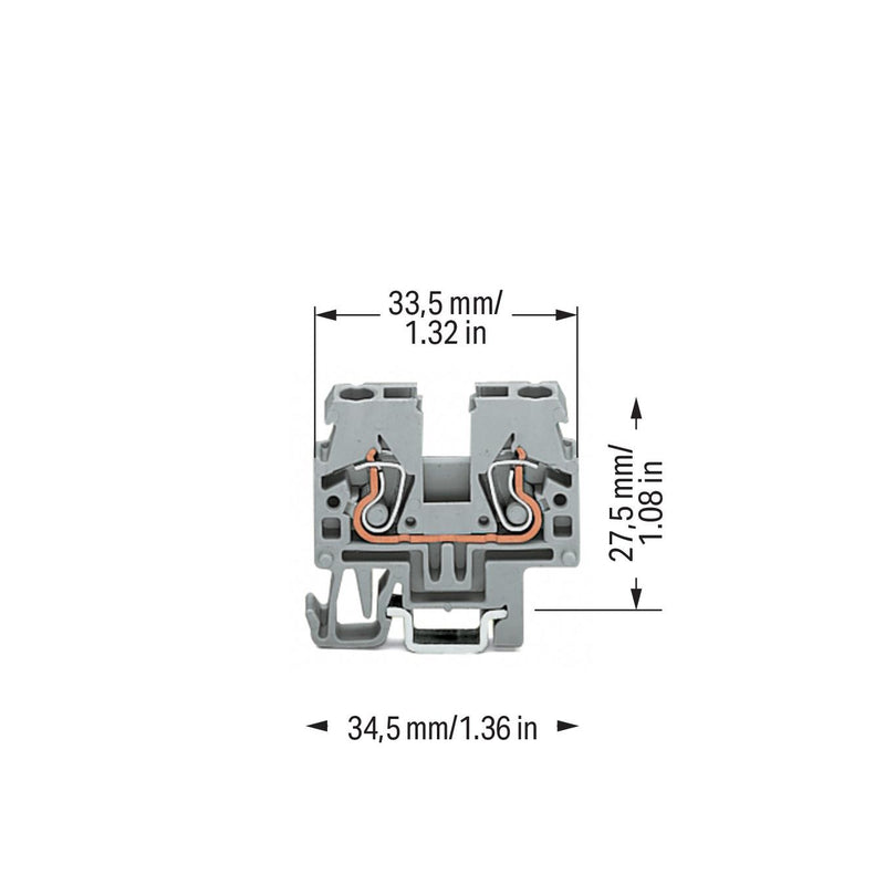 WAGO - Durchgangs-Reihenklemme Durchgangsklemme 870-911 0,08-2,5/4qmm gr