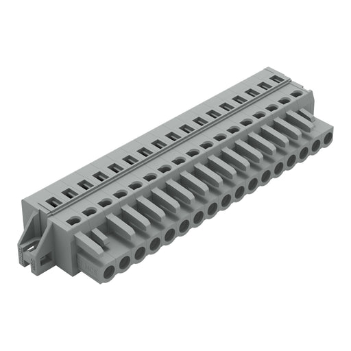 WAGO - Kabelsteckverbinder für Leiterplattensteckverbinder 1-Leiter-Federleiste 231-117/031-000 CAGECLAMP,2,5 mm²,gr − 10 Stück