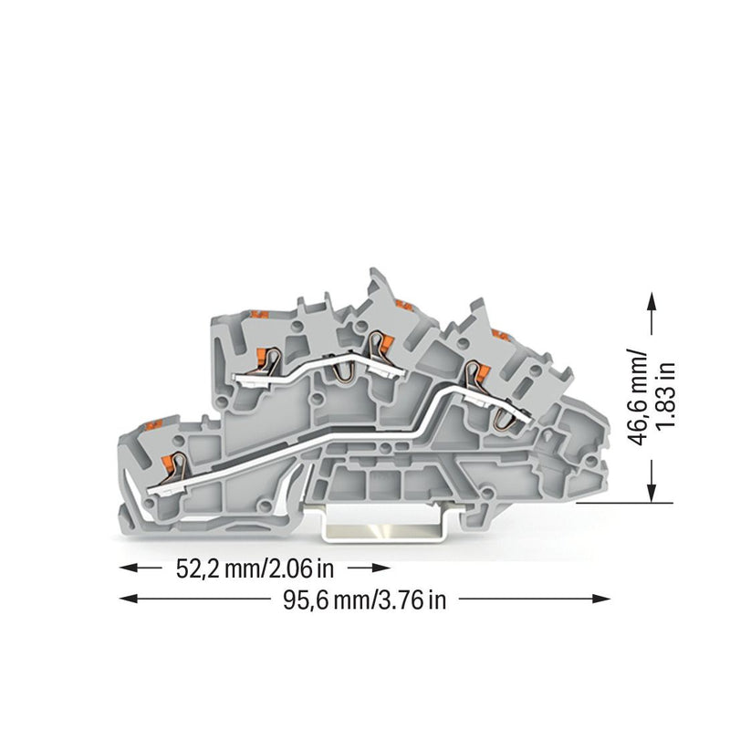 WAGO - Installations-Etagenklemme Installationsetagenklemme 2203-7642 2,5 mm² mit Drücker