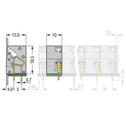 WAGO - Leiterplattenklemme Anreihbare Leiterplattenk. 741-903 Drücker,2,5mm²,gr − 100 Stück