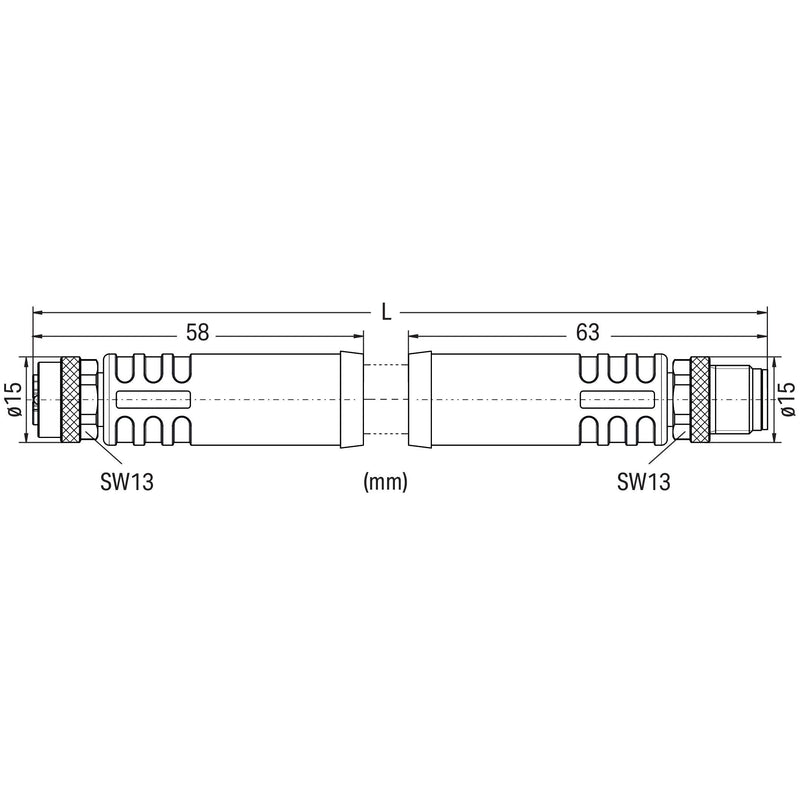 WAGO GmbH & Co. KG - Konfektioniertes Sensor-Aktor-Kabel Power-Leitung,M12L-Buchse 756-3505/050-100 axial,M12L-St.,axial