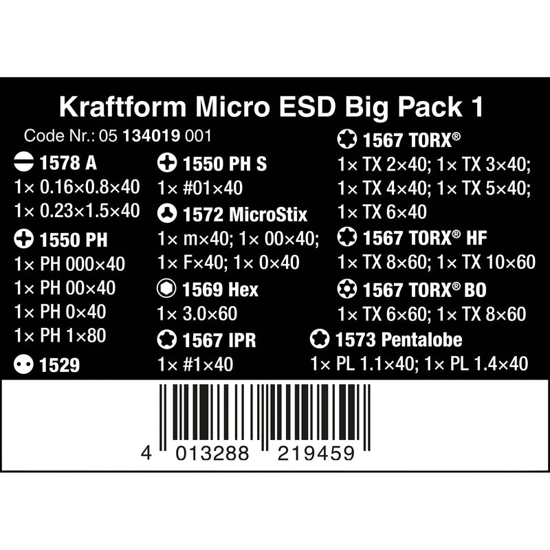 Wera - Schraubendreherset Kraftform Micro Big Pack 1 05134019001 Satz 25-tlg