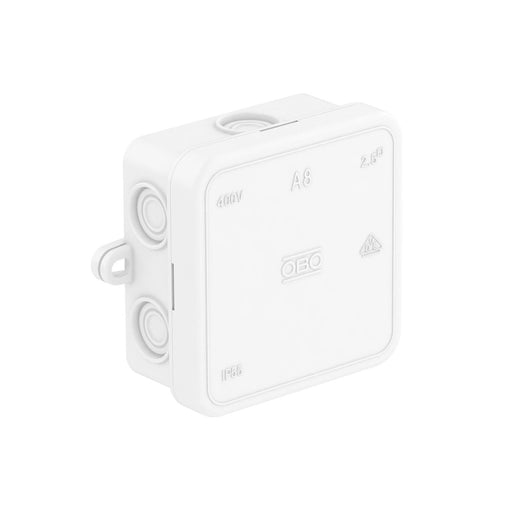 OBO Bettermann - Dose, Gehäuse für Montage auf der Wand/Decke Kabelabzweigkasten A 8 HF RW 75x75x36, PE, rw − 10 Stück