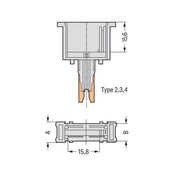 WAGO - Bauelementestecker Leerstecker 10mm 280-804 − 50 Stück