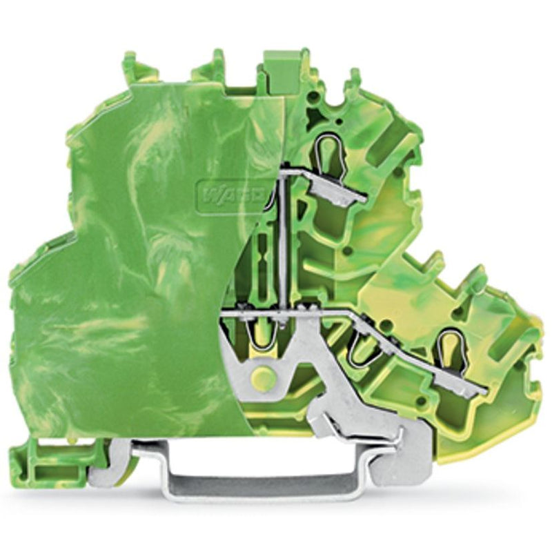 WAGO - Schutzleiter-Reihenklemme Doppelstockklemme 2002-2207/099-000 2,5mmq gn-ge − 50 Stück