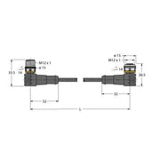 Turck - Rundsteckverbinder, feldkonfektionierbar (Industriesteckverbinder) PUR-Kabelmantel WSC-WKC5701-2.5M Thin