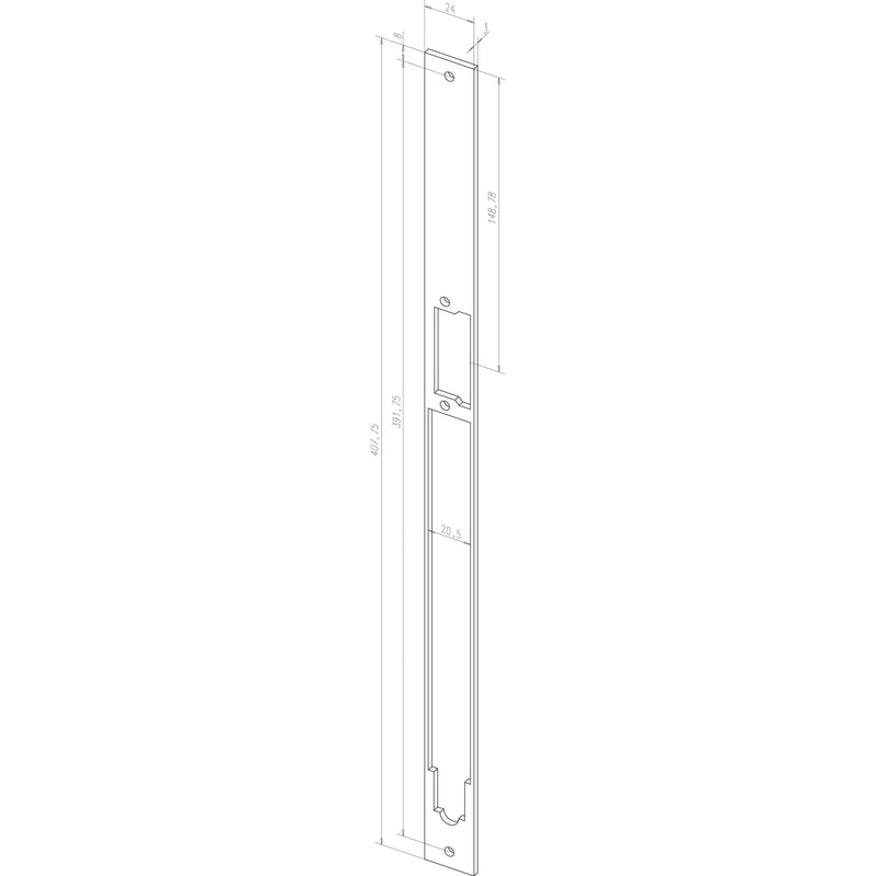 Assa Abloy effeff - Elektrischer Türöffner Renovierungsdistanzblech Z65-34A35----01 408x24x3mm