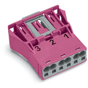 WAGO - Geräteanschluss für steckbare Gebäudeinstallation Snap-In-Stecker 770-793 3-polig,Kod. B,pink − 100 Stück