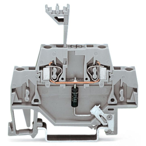 WAGO - Bauelement-Reihenklemme Bauelementklemme 280-502/281-602 Tragschiene,grau − 50 Stück