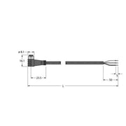 Turck - Konfektioniertes Sensor-Aktor-Kabel Aktuator- u. Sensorleitung PKW3S-10/TEL PVC − 1 Stück