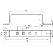 DEHN - Zubehör/Ersatzteile für Erdung und Blitzschutz Erdungsschiene NIRO ES4AP11X11V2A 1x4 Anschlüsse