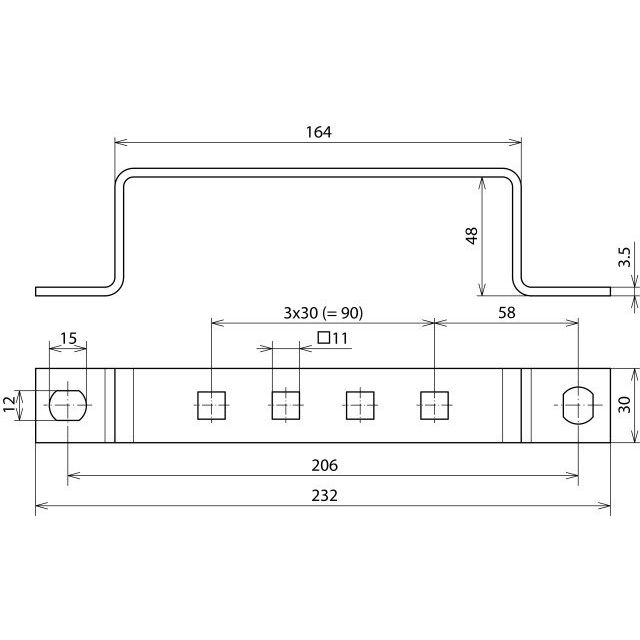 DEHN - Zubehör/Ersatzteile für Erdung und Blitzschutz Erdungsschiene NIRO ES4AP11X11V2A 1x4 Anschlüsse