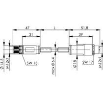 Telegärtner - Konfektionierte Leitung für steckbare Gebäudeinstallation STX M12x1-M12x1 VL X-kod. 100017379 Cat.6A-SFTP-A0300