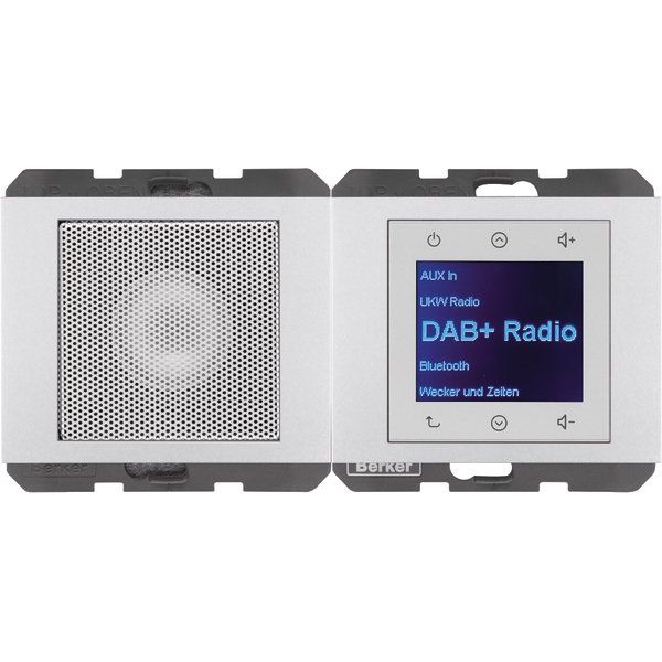 Berker - Elektronik-Gerät für Installationsschalterprogramme Radio mit Lautspr. DAB+, B 30807003 t., K.x alu