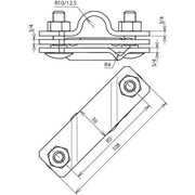 DEHN - Anschlussklemme für Stab-/Tiefenerder TE-Anschlussschelle ASSTE20710FL40CU Cu D20mm f.Rd7-10
