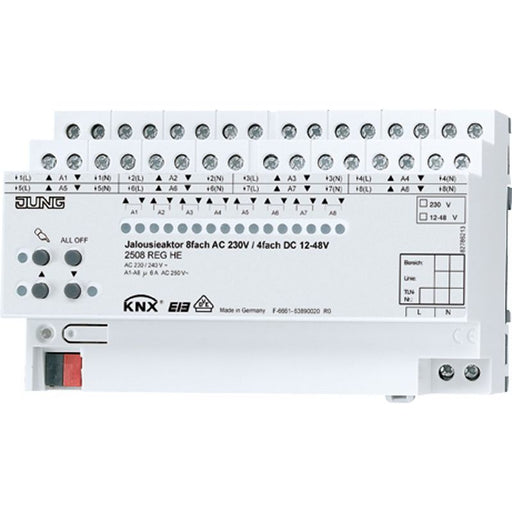 Jung - Bussystem-Jalousieaktor KNX-Jalousieaktor 2508 REGHE REG Gehäuse 8TE − 1 Stück