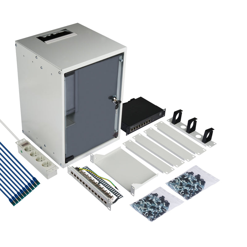 EFB-Elektronik - Netzwerkgehäuse Wandgehäuse WGB-1009GR.30-SET1 Set 10Zoll 9HE