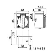 Bals Elektrotech - Schutzkontakt-Anbausteckdose Schutzkont.-Wandsteckdose 724 16A 3p 230V