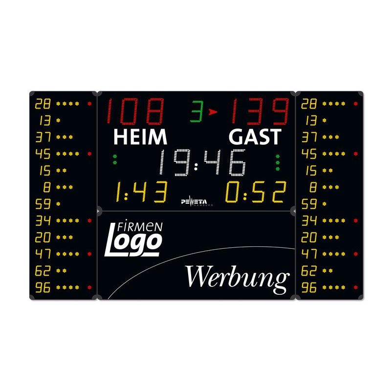 Peweta - Uhr Basketball-Anzeigetafel 24.676.551 HEIM und GAST